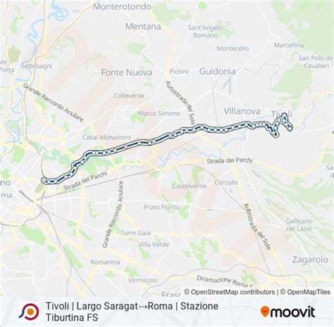 Cotral Route Schedules Stops Maps Tivoli Largo Saragatroma