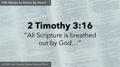 All Scripture Is Breathed Out By God 2 Timothy 3 16 ESV 100 Verses