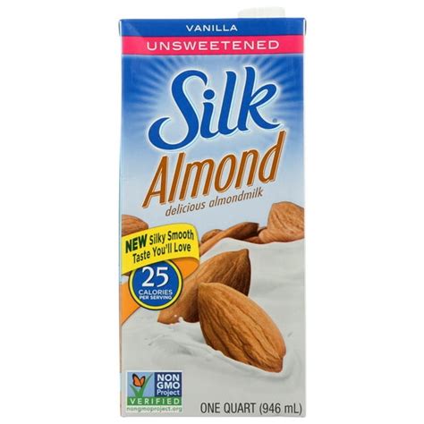 Silk Pure Almond Milk Unsweetened Vanilla 32 Fl Oz