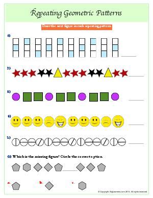 Geometric Pattern | Third Grade Math Worksheets | Biglearners