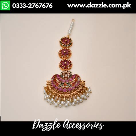 Ruby Nav Ratan Maang Bindia Big Dazzle Accessories