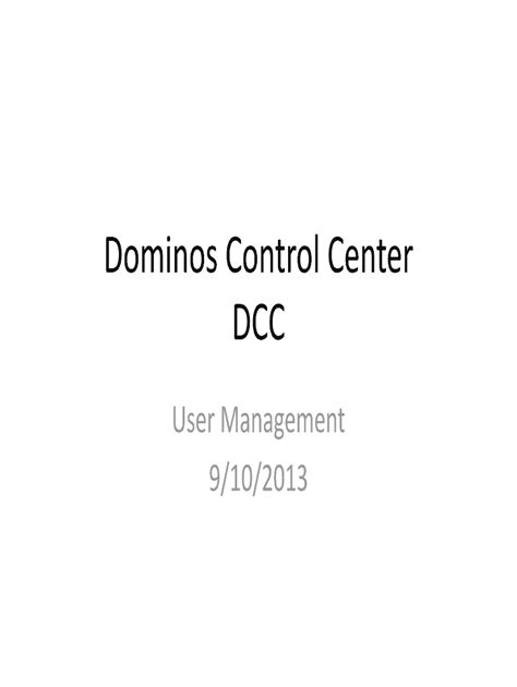 Fillable Online Dominos Control Center Fax Email Print Pdffiller