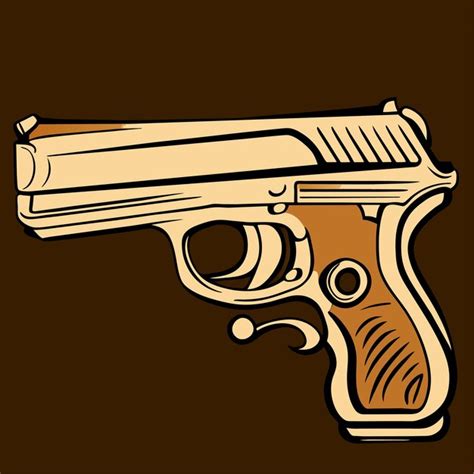 Pistola Ou Arma Ou Arma Doodle Ilustra O Vetorial Vetor Premium