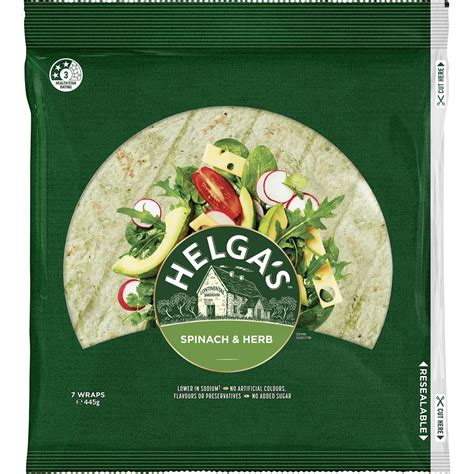 Helgas Wraps Spinach And Herb 7 Pack Woolworths