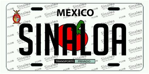 Sinaloa Mexico Car Plate Aluminum License Plate Mexican Mexico Mexican