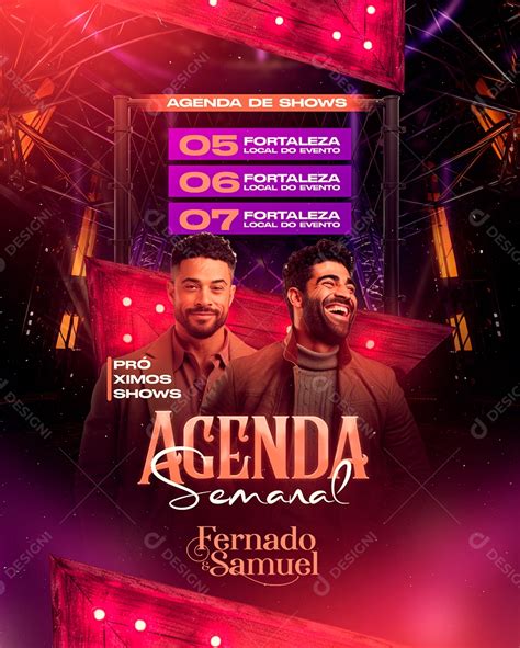 Flyer Agenda Semanal Fernado Samuel Pr Ximos Shows Social Media Psd