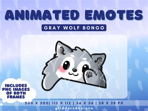 Wolf Bongo Cat Animated Emote Twitch Bongo Wolf Emote Etsy