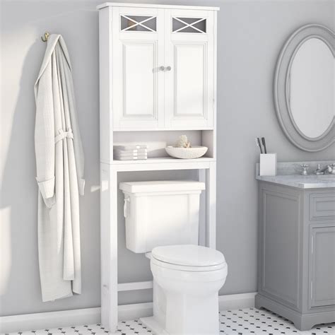 Beachcrest Home Woodley Wooden Door Over The Toilet Space Saver With