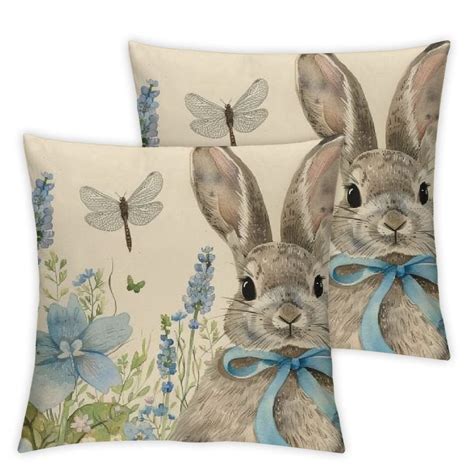 Nawypu Easter Pillow Covers Happy Easter Decorations Hunny Bunny Throw