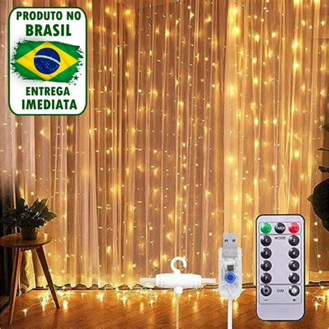 Cortina Decoração Iluminação Natalina Luz Natal Lampadas LED