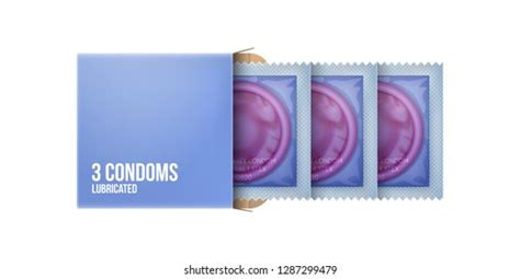 Packaging Three Condoms On White Background Stock Vector Royalty Free