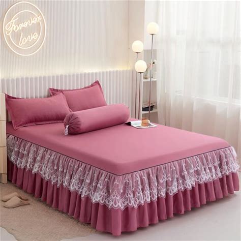 Buy 3pcs 1 Set Bedding Set Fitted Sheet With Pillowcases Solid Color