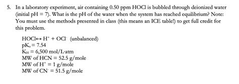 Solved In A Laboratory Experiment Air Containing Chegg