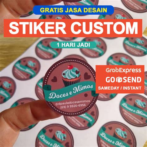 Jual STICKER CUSTOM STIKER LABEL MAKANAN GRATIS JASA DESAIN SEHARI JADI