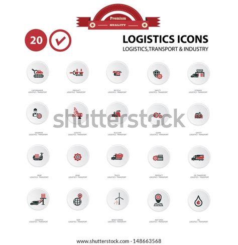 Logistics Iconswhite Background Versionvector Stock Vector (Royalty ...