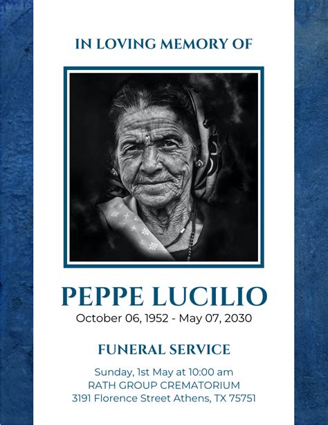 Texture Funeral Flyer Template Venngage