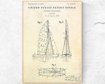 Sailing Vessel Types And Rigs Art Print Sailboats Poster Nautical Decor