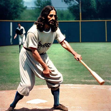 Jesus Christ Playing Baseball