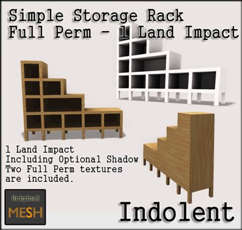 Second Life Marketplace Indo Simple Storage Rack 1li Full Perm