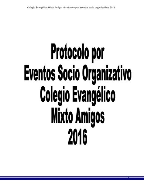 Formato Para Protocolo Socio Organizativo Antiguo Pdf