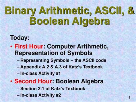 Ppt Binary Arithmetic Ascii Boolean Algebra Powerpoint