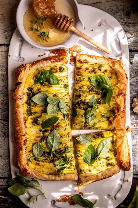 Zucchini Ricotta Pesto Tart Half Baked Harvest