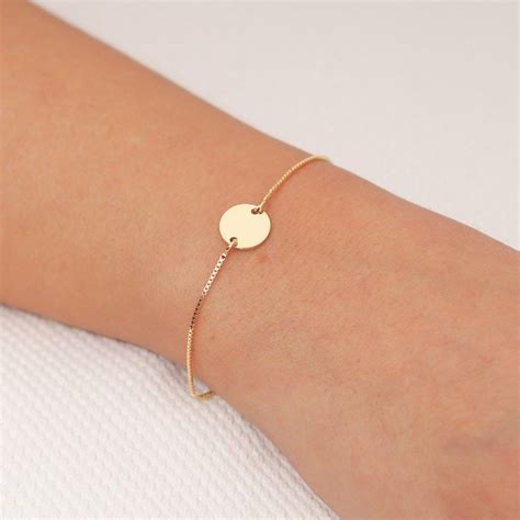 Tiny Disc Bracelet Gold Bracelet Delicate Circle Bracelet Everyday