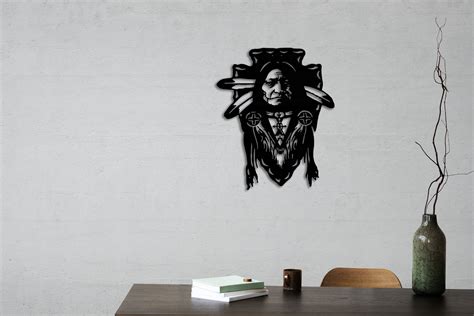 Geronimo Wall Decor Indian Metal Decor Native American Deco Etsy