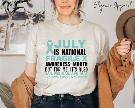 In July We Wear Teal Fragile X Syndrome Awareness Shirt Raise Awareness Shirt Teal Ribbon