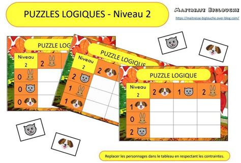 Puzzles Logiques Niveau 2 Maitresse Biglouche Puzzles Logiques