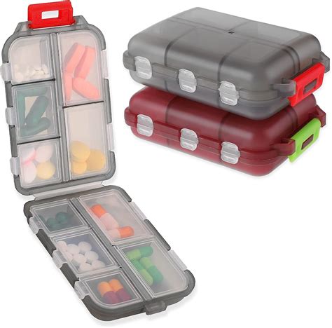 WLLHYF 2 Stück Reise Pillenbox tragbarer Pillen Organizer