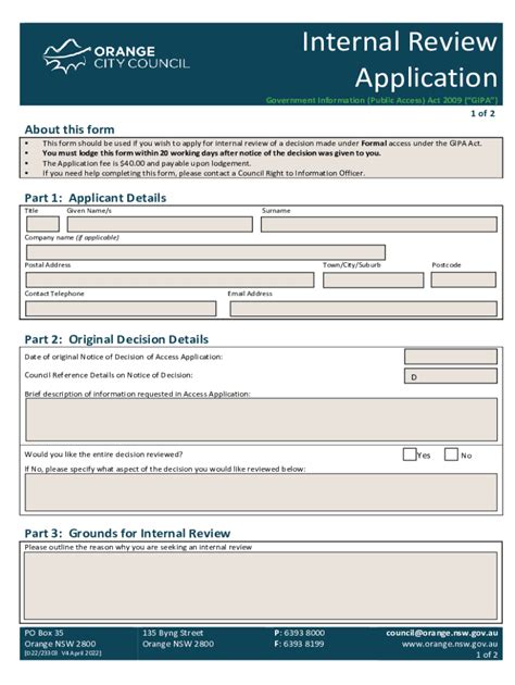 Fillable Online Gipa Internal Review Form Fax Email Print Pdffiller