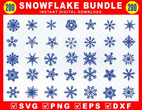 200 Snowflake Svg Flake Winter Svg Christmas Svg Winter Svg Christmas Snowflake Svg