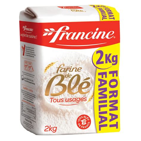 FRANCINE Francine farine de blé 2kg format familial pas cher Auchan fr