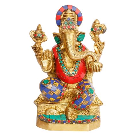 Buy Kartique Brass Blessing Ganesh Bhagwan Idol Ganesha Statue Ganpati