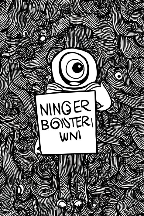 Single Monster Holding A Big Blank Sign · Creative Fabrica