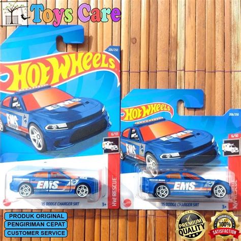 Jual Hotwheels 15 Dodge Charger Srt 2022 Biru Short Card Rescue Medic Original Mattel Shopee