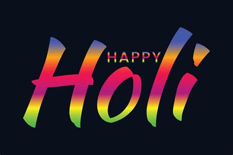 Happy Holi Text Vector Art Design Happy Holi Cursive Handwritten