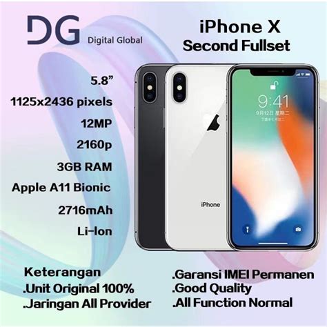 Jual Iphone X G G Bekas Fullset Mulus Original Iphone X Gb