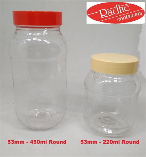 Radhe Containers Transparent Spice PET Jar Size 200ml Onwards