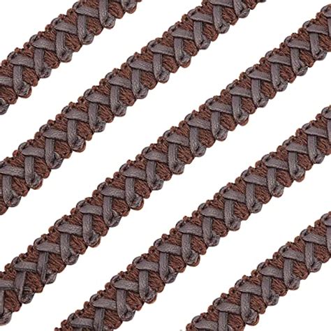 15 Yard Faux Leather Braid Trims Coconut Brown Flat Braid Strap Trim ...