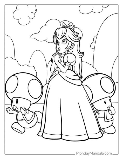 Peach Kissing Mario Coloring Pages