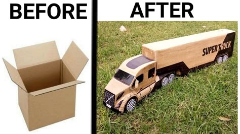 Amazing How To Make Cardboard Truck Powerful Cardboard Container Truck Diy Cardboard Craft