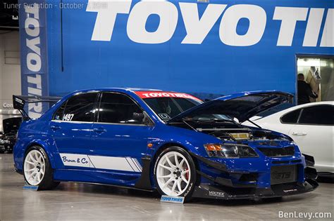 Blue Mitsubishi Lancer Evolution BenLevy