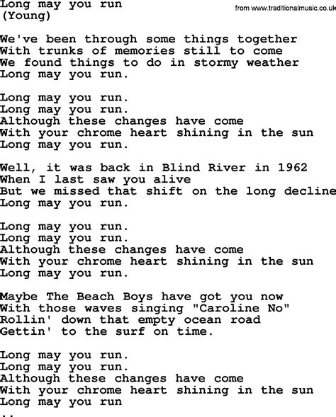 Long May You Run, by The Byrds - lyrics with pdf