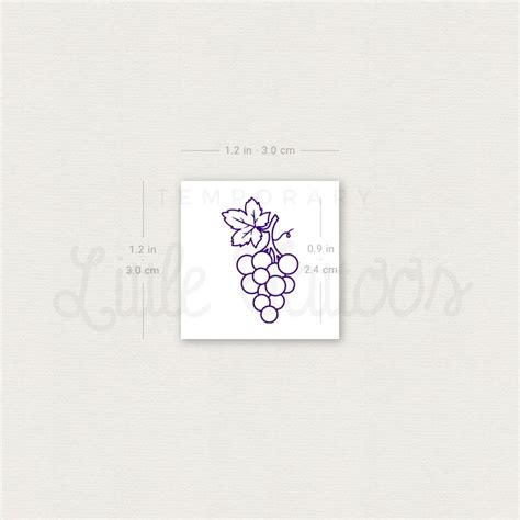 Grapes Temporary Tattoo - Set of 3 – Little Tattoos