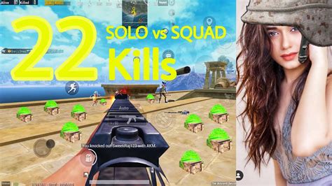 22kills Solo Vs Squad Pubg Mobile Gameplay Youtube