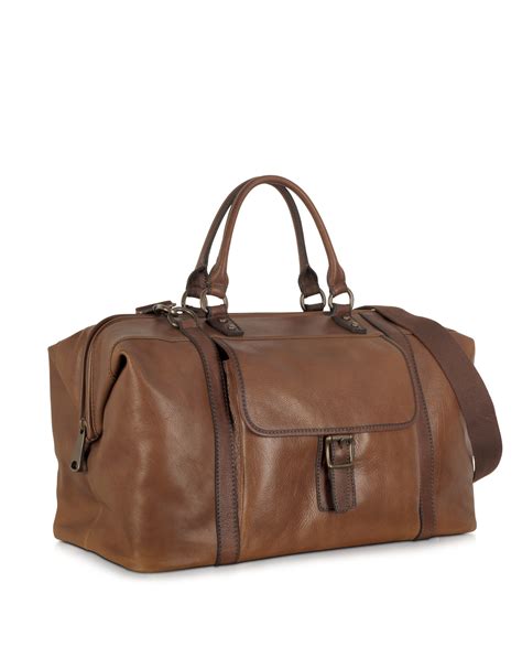 Fossil Mens Leather Duffle Bag