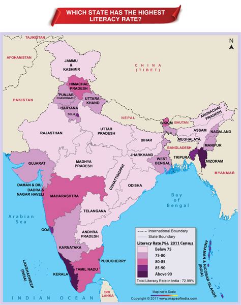 Literacy Rates By State Map Map