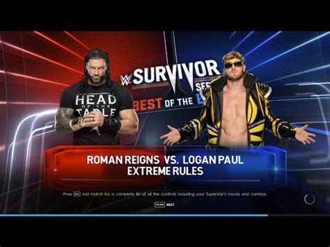 Roman Reigns Vs Logan Paul Wwe K Rtx Gameplay Wwe